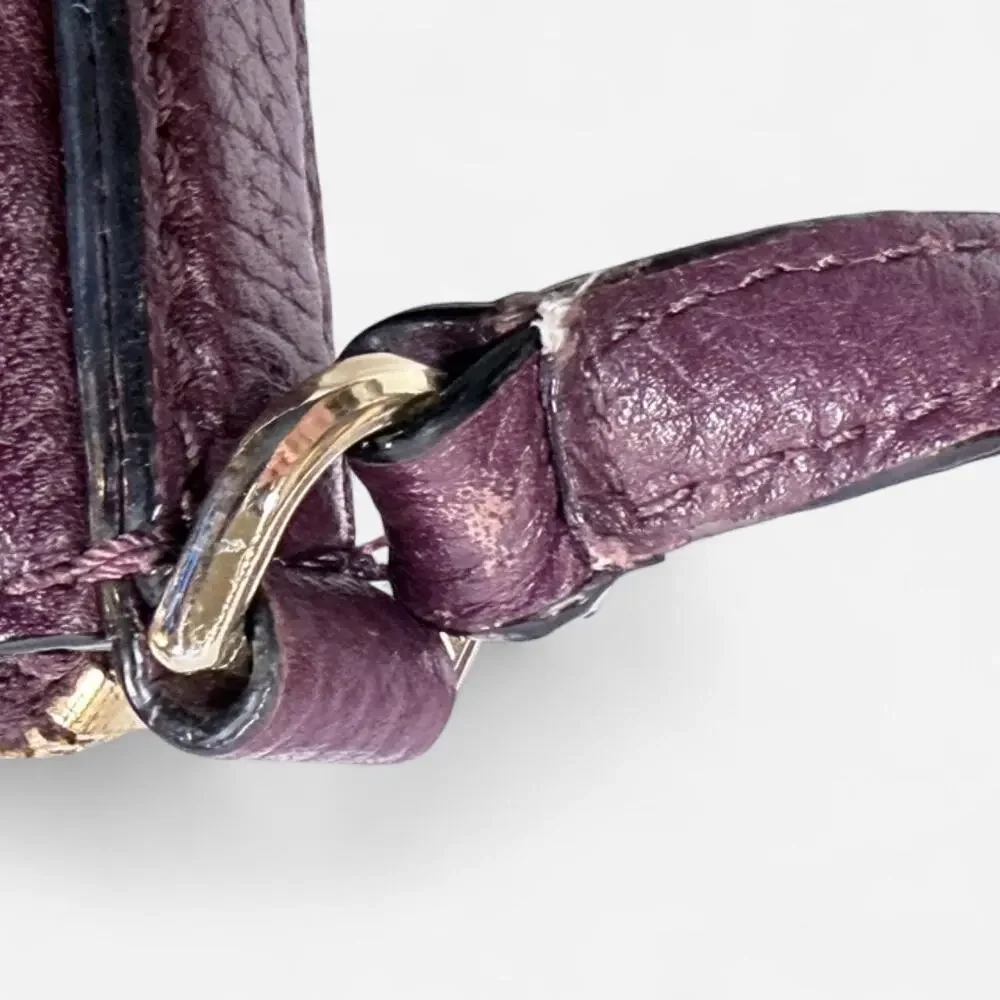 Kate Spade Cobble Hill Gabriele Crossbody Plum Purple Pebbled Leather Zip Bag